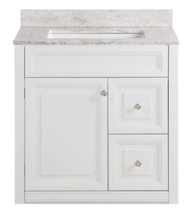 lot 433 image: Home Decorators Collection Brinkhill 31 in. W x 22 in. D Bathroom Vanity in White