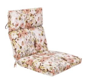 lot 434 image: Hampton Bay 21.50 in. x 44 in. x 4 in. Outdoor Highback Dining Cushion in Abigail Russet (1-Pack)