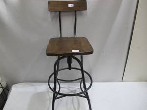 lot 437 image: Woodsboro Adjustable Barstool - Threshold - Brown - Scratches in Seat