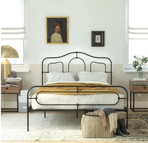 lot 441 image: Mr. Kate Primrose Black Metal Queen Size Bed Frame