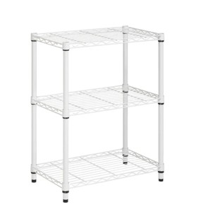 lot 445 image: Honey-Can-Do White 3-Tier Metal Wire Shelving Unit (24 in. W x 30 in. H x 14 in. D)