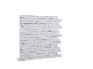 lot 451 image: 24 in. x 24 in. Ledge Stone PVC Seamless 3D Wall Panels in White 12-Pieces by INNOVERA DECOR BY PALRAM