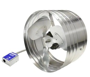 lot 461 image: GAF Master Flow 1450 CFM Silver Electric Powered Gable Mount Electric Attic Fan