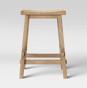 lot 469 image: Halifax Farmhouse Wood Counter Height Barstool - Threshold