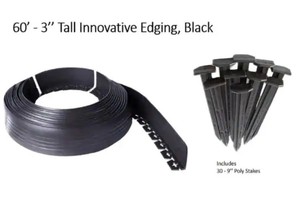 lot 470 image: 2 Boxes of Valley View Industries 60 ft. L x 2 in. W x 3 in. H Black Tall Resin Innovative Edge No Dig Edging with 9 in. Poly Stakes