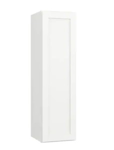lot 474 image: Hampton Bay Courtland Polar White Finish Laminate Shaker Stock Assembled Wall Kitchen Cabinet 12 in. x 42 in. x 12 in.