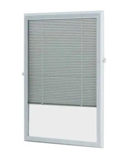 lot 476 image: ODL 22 in. x 36 in. Add-On Enclosed Aluminum Blinds in White for Steel and Fiberglass Doors with Raised Frame Around Glass