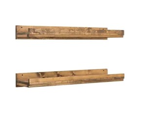 lot 478 image: Del Hutson Designs Rustic Luxe 36 in. W x 10 in. D Floating Walnut Decorative Shelves (Set of 2)