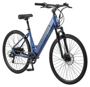 lot 300 image: Schwinn Wanderlust Electric Hybrid Bike, S7523WMDS - Missing Pedals, Power Mode Unit Does Not Work.