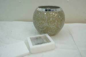 decorative glass lighted bowl