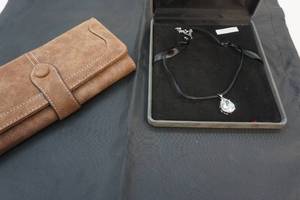 necklace and wallet