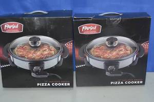 two 12 non-stick electric pizza cookers