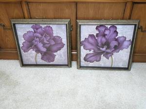 lot 59 image: Set of 2 Beautiful Black Plum Wall Art