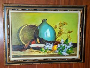 lot 8 image: Classic Still Life Painting by Artist Wm. Steiner