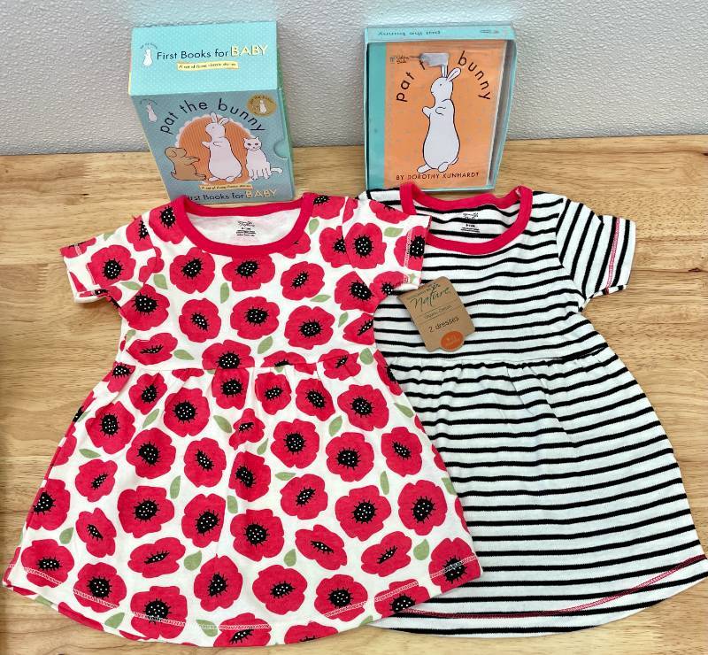 Lot of Organic Cotton Infant Girls Dressed and Board Books