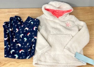 CAT &amp JACK Unicorn Hooded Soft Fleece Pajama Size XS