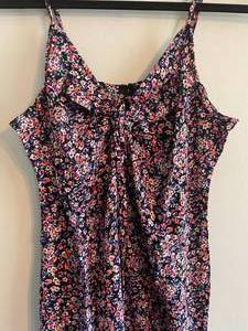 Wild Fable Floral Print Cinched Front Midi Slip Dress