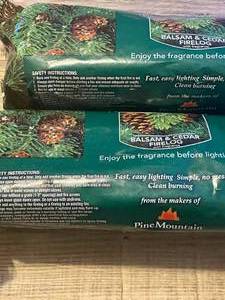 2 Pack Yankee Candle Balsam Cedar Fire Logs Scented Fireplace Burning Wood