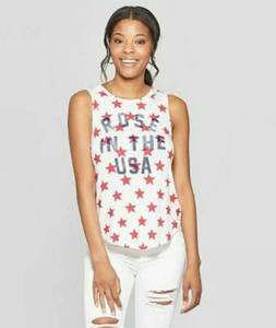 Lot of 2 Rose in the USA Sleeveless Shirts Womens Size M
