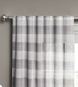 Threshold Plaid Light Filtering Window Curtain Panels-3 Pack