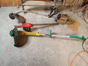 lot 73 image: 2 lawn trimmers and 1 hedge trimmer...