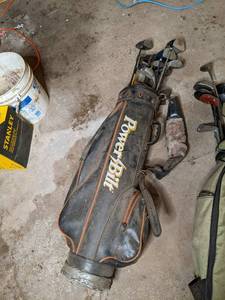 lot 90 image: Golf clubs in a PowerBilt bag...