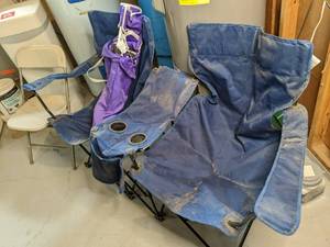 lot 242 image: Double folding chair single camp.ch...