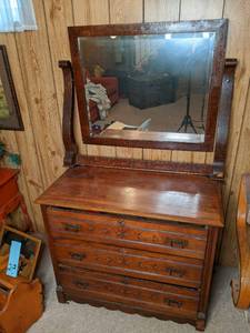 lot 215 image: 3 drawer dresser with mirror. Dress...