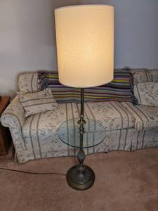 lot 115 image: Glass table lamp 57 tall and glass...
