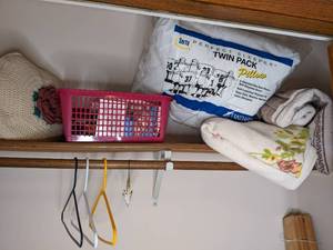 lot 175 image: Contents of closet including VHS ta...