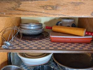 lot 136 image: Contents of cupboard includes metal...