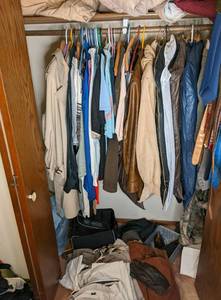 lot 169 image: His closet...includes Ties, belts, ...
