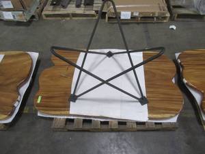 Solid Wood Live Edge Walnut Dining Table With 1 Large Metal Star Base  Approximate Dimensions 60 x 36 x 2 14 - Slight Scratch and Dent, Slight mold growth from sitting in warehouse (can be sandedremoved) NO RESERVE