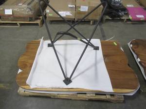 Solid Wood Live Edge Walnut Dining Table With 1 Large Metal Star Base  Approximate Dimensions 60 x 36 x 2 14 - Slight Scratch and Dent, Slight mold growth from sitting in warehouse (can be sandedremoved) NO RESERVE