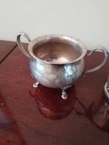 lot 5 image: Frank M. Whiting & Company Sterling Silver Sugar Bowl And Sterling Silver Cigarette Holder Model Number 1324