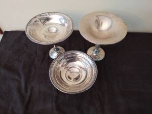 lot 12 image: Three Weighted Sterling Silver Compotes