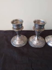 lot 13 image: Three Pair Of Weighted Sterling Silver Candlesticks