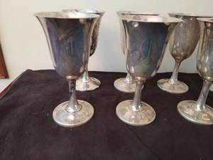 lot 16 image: Collection Of 8 Wallace Sterling Silver Goblets