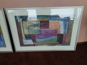 lot 77 image: Pair of Framed Abstract Prints