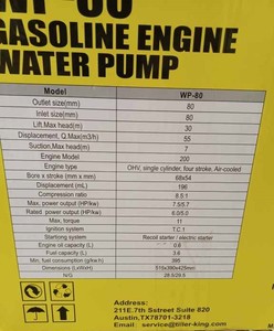 New in the Box AGT WP-80 Gas Engine 3-inch Water Pump