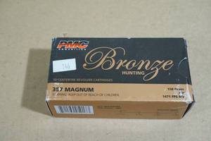 50 PMC Bronze 357 Magnum 158 Gr JSP Ammo