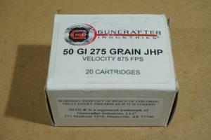 20 Guncrafter Industries 50 GI 275 Gr JHP Ammo