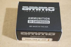 20 Ammo Inc 9mm Luger 124 Gr JHP Ammo