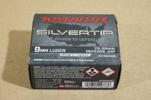 20 Winchester Silvertip 9mm Luger 115 Gr Defense JHP Ammo