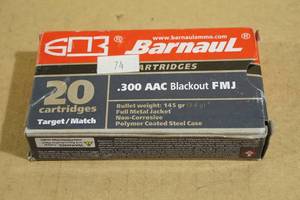 20 Barnaul .300 AAC Blackout 145 Gr FMJ Ammo