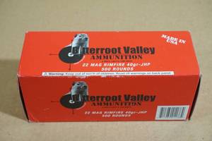 500 Bitterroot Valley .22 Mag 40 Gr JHP Ammo