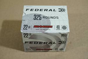325 Federal Automatch .22 LR 40 Gr Ammo