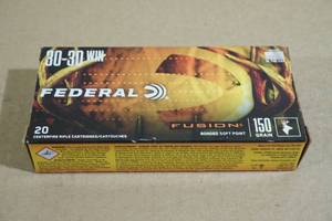 20 Federal Fusion .30-30 Win 150 Gr Bonded SP Ammo