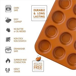 lot 220 image: Crux Nonstick Copper 12-Cup Muffin Pan