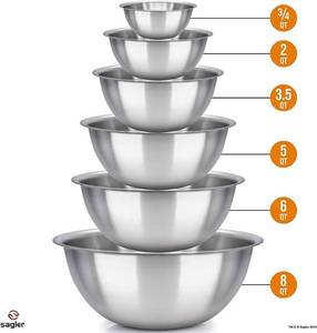 lot 228 image: Sagler Stainless Steel Mixing Bowl Set of 6